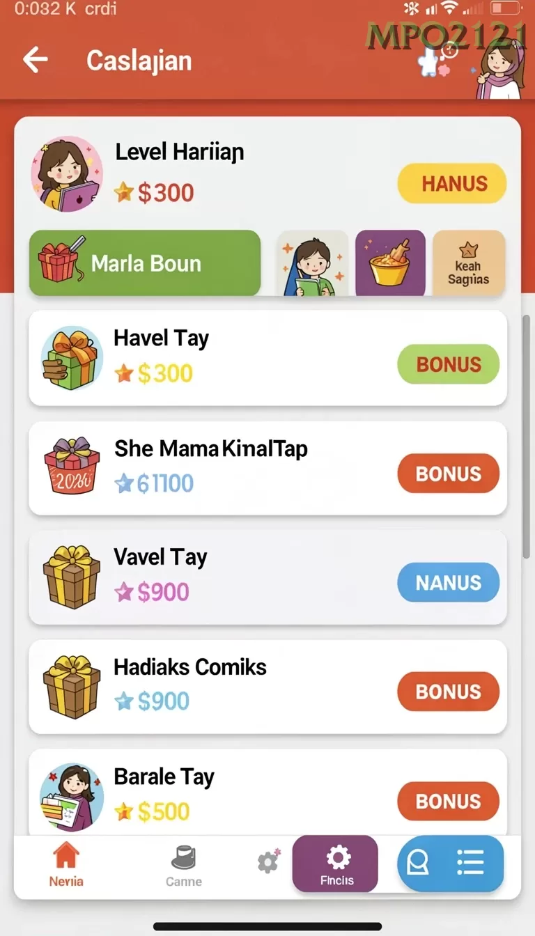 Cuplikan layar KATSU5 — aktivitas